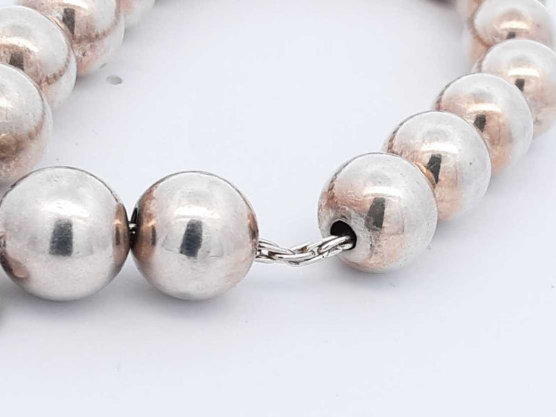 Tiffany & Co. 925 Sterling Silver Bead Bracelet 18.9 Grams 7.25 Inch Eb0125exsa