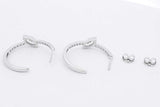 1.42cttw Lab Grown Diamond Hoop Earrings In 14k White Gold 4 Grams Eb0826scrsa
