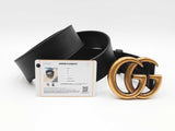 Gucci Gg Marmont 40mm Wide Black Leather Belt Size 100|40 Fw0426lrzdu