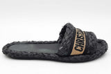 Christian Dior Raffia Embroidered Dway Mules Size 7.5 Eb0925sxdu
