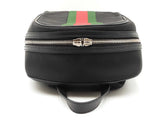 Gucci Sherry Line Web Stripe Backpack In Black Techno Canvas Fw1225rzxdu