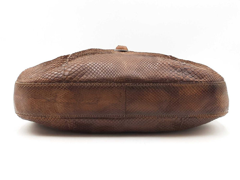 Gucci Jackie Hobo Bag In Glazed Chestnut Brown Python Leather Fw1025ocrdu