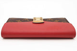 Louis Vuitton Monogram Canvas & Red Leather Pallas Wallet Eb0926lxzsa