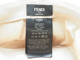 Fendi Ivory White Logo Cotton Bucket Hat Size M Do0725orxde