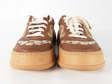 Gucci Women's Gg Leather & Canvas Sneakers Size 10 Eu 40 Sd1225orzde