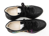 Gucci Rhyton Sneakers In Black Iridescent Logo Leather Size 9 Fw0126lcrdu