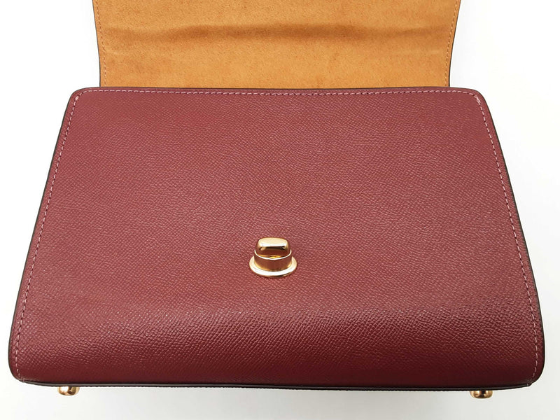 Coach Tilly Top Handle Wine Red Leather Crossbody Bag Do0825oxde