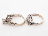 2.08 Cttw Diamond & 14k White Gold Wedding Set 10.7 Grams Size 5.5 Fw0125llxzdu
