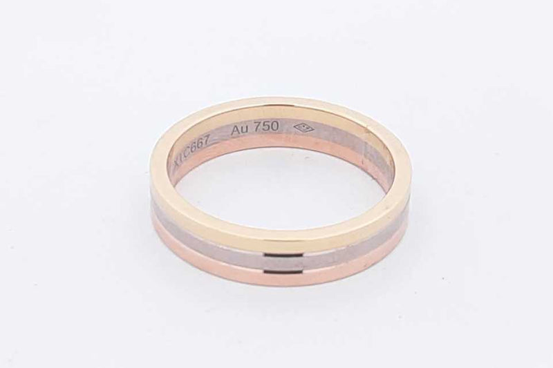 Cartier Vendome Louis Cartier 18k Tricolor Gold Wedding Ring 7.5 Grams Size 61 Eb0425exzsa