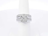 1.35 Cttw Diamond & 14k White Gold Bridal Set 10.9 Grams Size 7 Fw0226erxdu