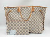 Louis Vuitton Neverfull Gm Tote Bag In Damier Azur Coated Canvas Fw0125exzdu