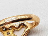 0.29 Cttw Natural Diamonds 18k Yg 3.2g Triple Heart Ring Size 4.5 Do0726wxzde