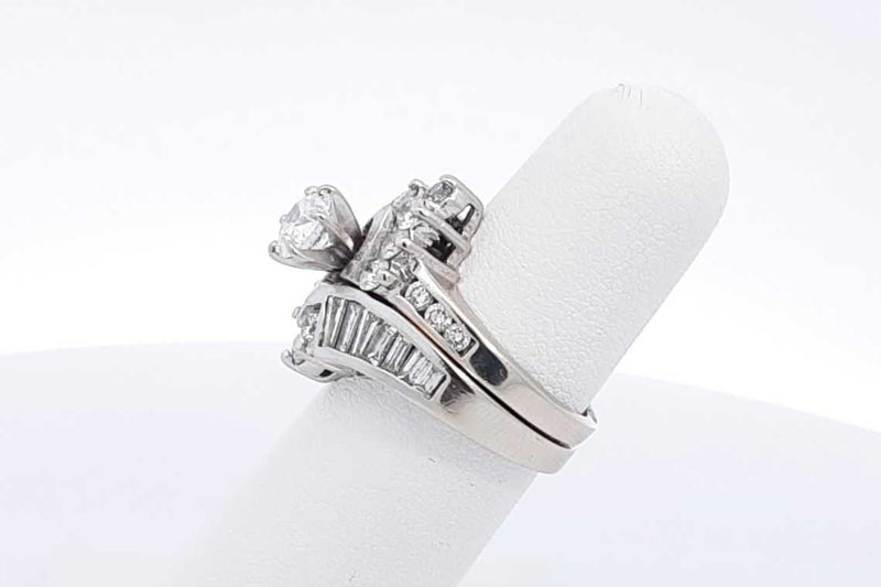2.08ctw Diamond Wedding Set In 14k White Gold 10.7 Grams Size 5.5 Eb0125llxzsa