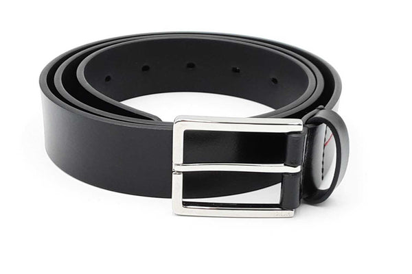 Christian Dior Dior Homme Black Leather Belt With Silver Tone Buckle Eb0724exdu