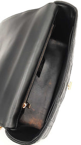 Christian Dior Caro Large Shoulder Bag In Black Quilted Calfskin Fw1225lxzxdu