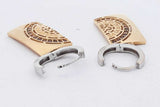 18k Two Tone Gold Dangle Hoop Earrings With Gemstones 8.3 Grams Eb0526iwxsa