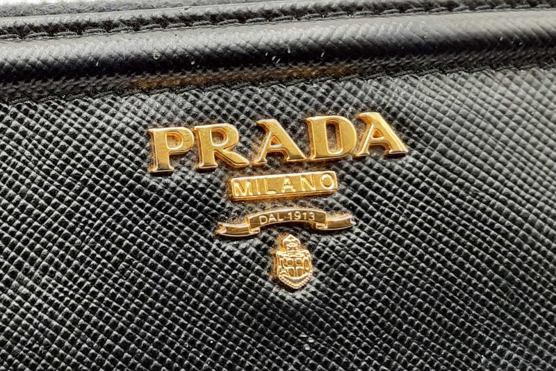 Prada Zip Around Black Wallet Eb1224lrxdu