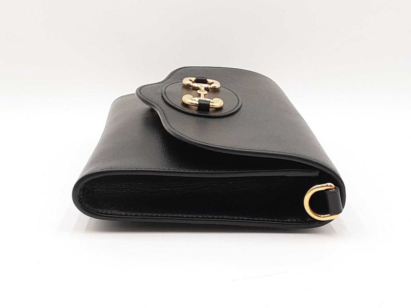 Gucci 1955 Horsebit Black Leather Chain Shoulder Bag Fw0525przdu