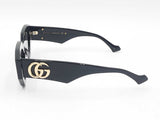 Gucci Logo Sunglasses In Black Acetate With Solid Grey Lenses Fw0926lzxdu