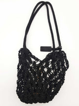 Saint Laurent Ysl Small Black Crochet Shopper Shoulder Tote Bag Do1125rxzde