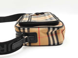 Burberry Paddy Camera Bag In Vintage Check Canvas & Black Leather Fw0826ozxdu