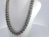 6.22 Cttw Diamond 10k White Gold Cuban Link Chain 72.8 G 20 Inches Aa0925wrxzsa