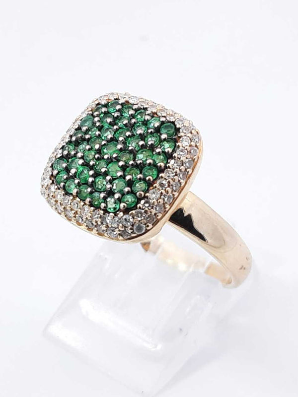 Effy Emerald, Diamond & 14k Gold Double Halo Ring 5.6 Grams Size 9 Fw0925lixdu