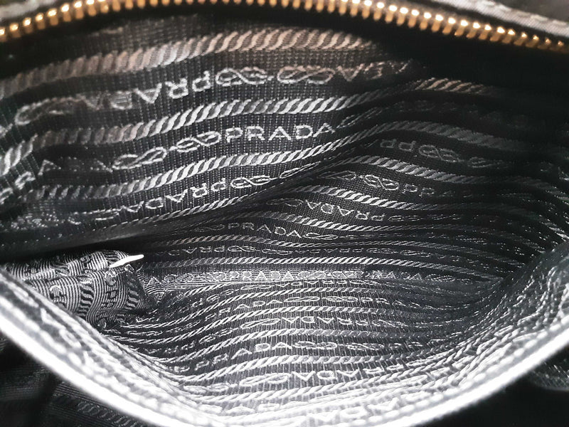 Prada Saffiano Trimmed Tessuto Nylon Black Handbag Sd0825pzxde