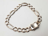 18k White Gold 13.8g Figaro Chain Bracelet 6.5 In Do0724rrzde