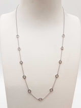 1.10 Cttw Lab Grown Diamonds 14k White Gold 2.4g Chain Necklace Do1225erxde