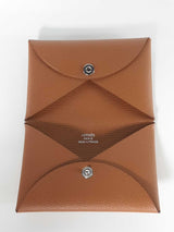 Hermes Calvi Gold Epsom Bifold Snap Card Holder Do1225lrxde
