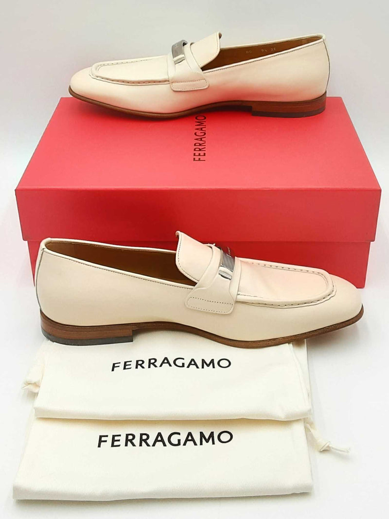 Salvatore Ferragamo Dumas Leather Loafers Size 9.5 Ee Eb0125lxzdu