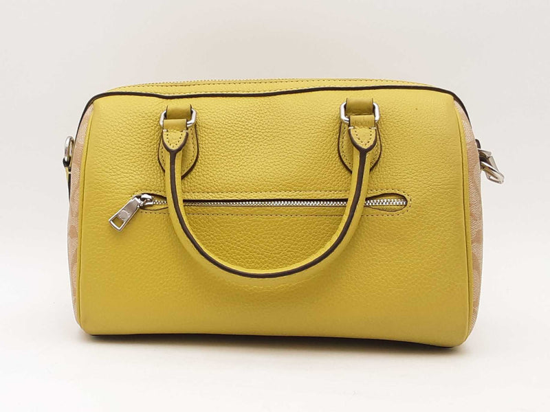 Coach Rowan Satchel Signature Green Handbag Aa1124pzsa