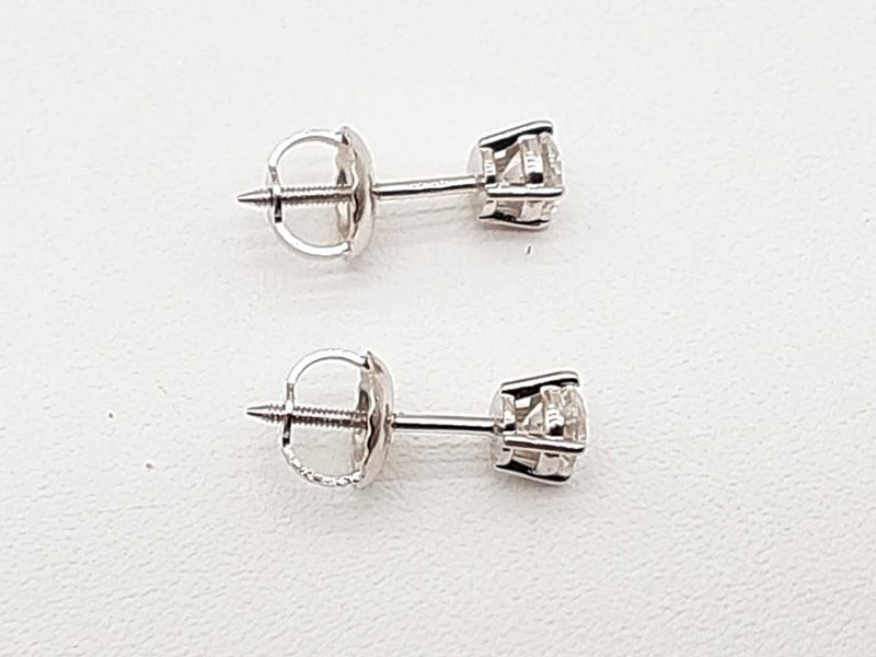 0.50 Cttw Diamonds 14k White Gold 0.6g Screw Back Stud Earrings Do0325lrxde