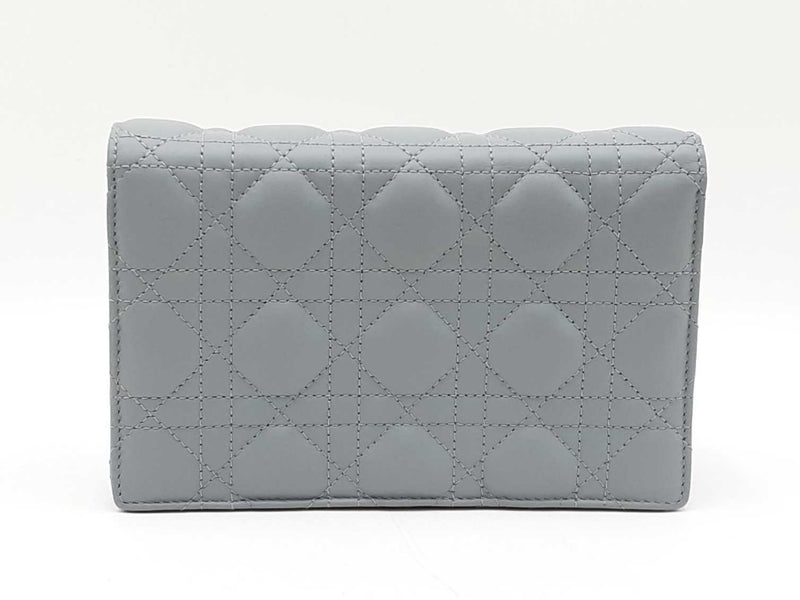 Christian Dior My Daily Dior Pouch In Cloud Blue Cannage Lambskin Fw00725lzxzdu
