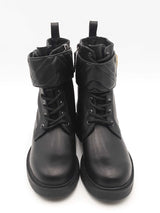 Gucci Black Leather Double G Ankle Boots With Quilted Strap Size 40 Eb0326lrxsa