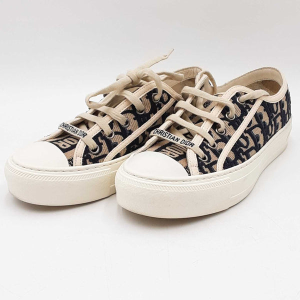 Christian Dior Walk'n Dior Blue Embroidered Cotton Size 35 Sneakers Sd0625lpzdu