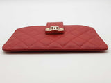 Chanel Red Quilted Cavier Leather Wallet Do0325erxde