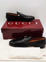 Gucci Jordaan Black Leather Loafers Size 10 Eb0726oxzsa
