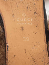 Gucci Princetown Crystal Bow Mules In Leather & Shearling Size 9 Fw0926lzxdu