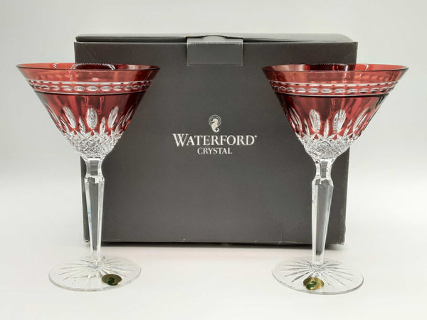 Waterford Crystal Claredon Ruby Red Martini Glass 2 Set Do1024iwde