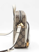 Gucci Ophidia Double Zip Messenger Bag In Gg Supreme Coated Canvas & Mystic White Leather Fw0726wrxdu