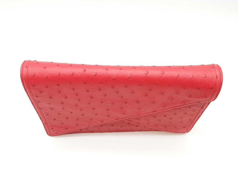 Bottega Veneta Red Ostrich Leather Piano Clutch Sd1025lczxde