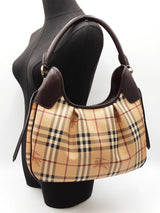 Burberry Brooklyn Hobo Bag In Haymarket Check Coated Canvas Fw0426ozxdu