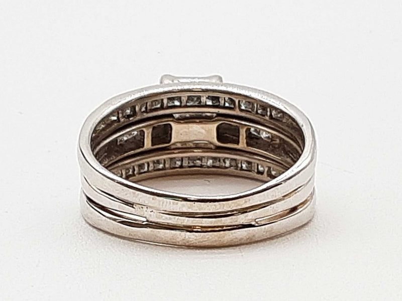 1.20 Cttw Diamonds 14k White Gold 8.3g Ring Size 9.5 Do0425pxzde