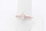 0.51ctw Pear Shape Diamond Ring In 14k Rose Gold 3 Grams Size 8.5 Eb0126rxzsa