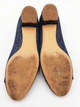 Salvatore Ferragamo Denim Print Vara Pumps Size 5.5 Eb1125ixdu