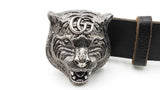 Gucci Tiger Head Buckle Black Belt Size 90/36 Sd0426lzxdu