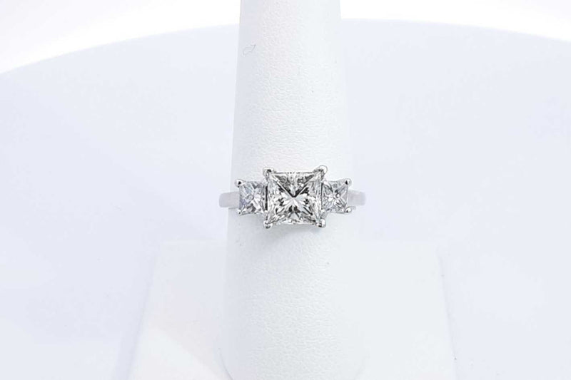 Approx. 2.6ctw Princess Cut Diamond Ring 14k White Gold 4.1g Eb0724ixzdu