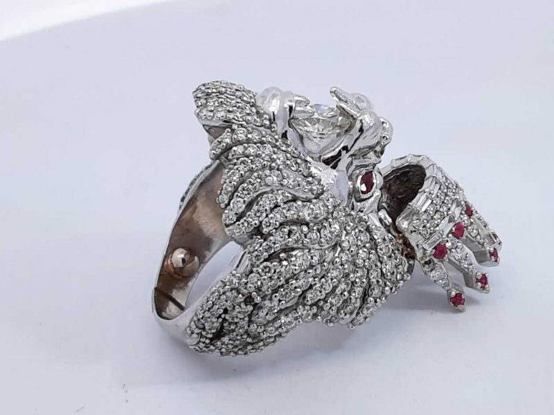 Approx 3.07ctw Diamond Lion Head Ring 14k White Gold 39.6g Size 9.5 Eb0824wrxzsa